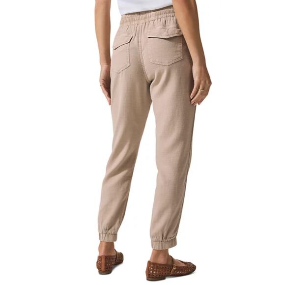 SPLENDID WOMENS XLARGE DRAWSTRING LINEN BLEND LAKESIDE JOGGER KHAKI NEW - Picture 2 of 12